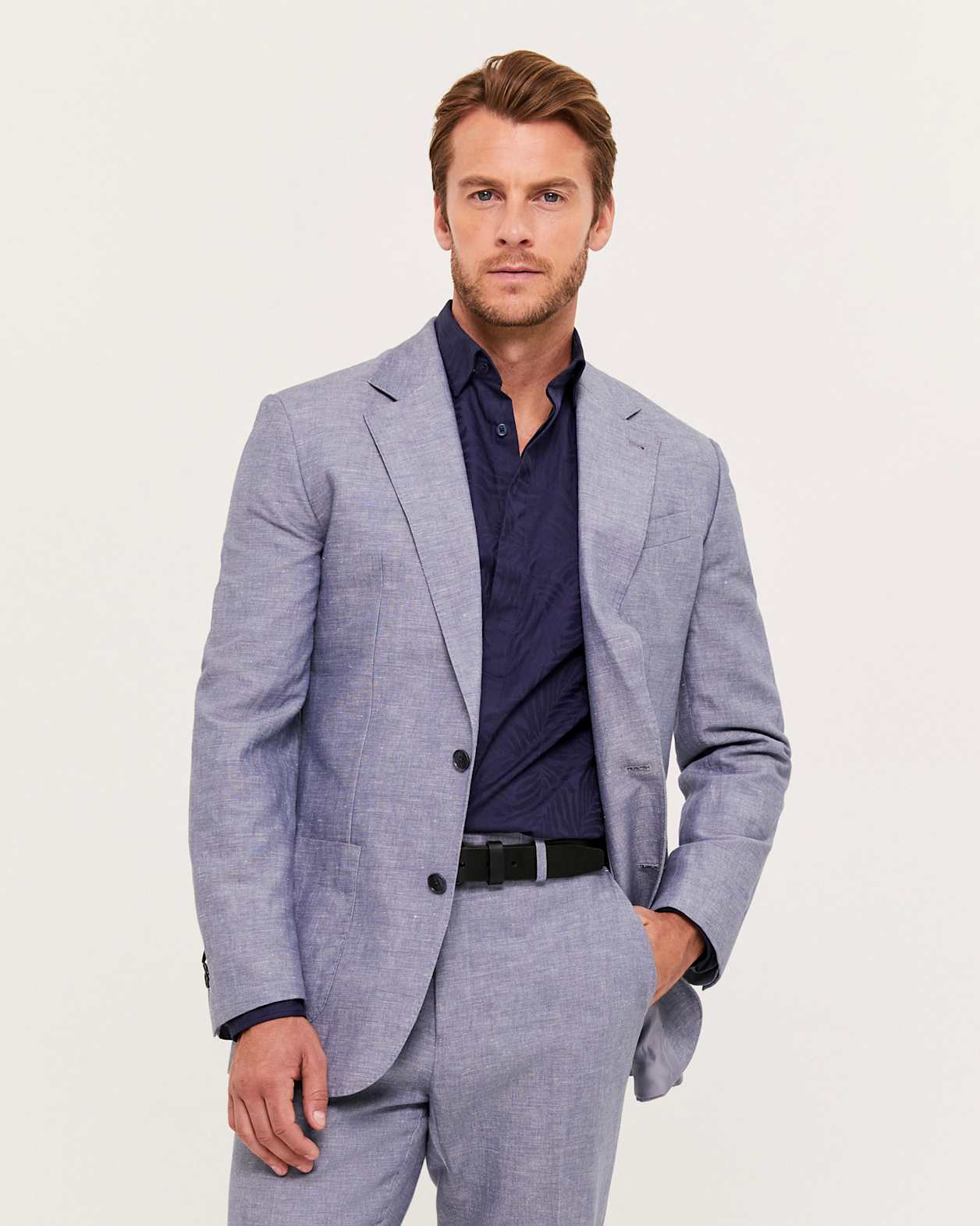 Elias Linen Cotton Jacket in CHAMBRAY