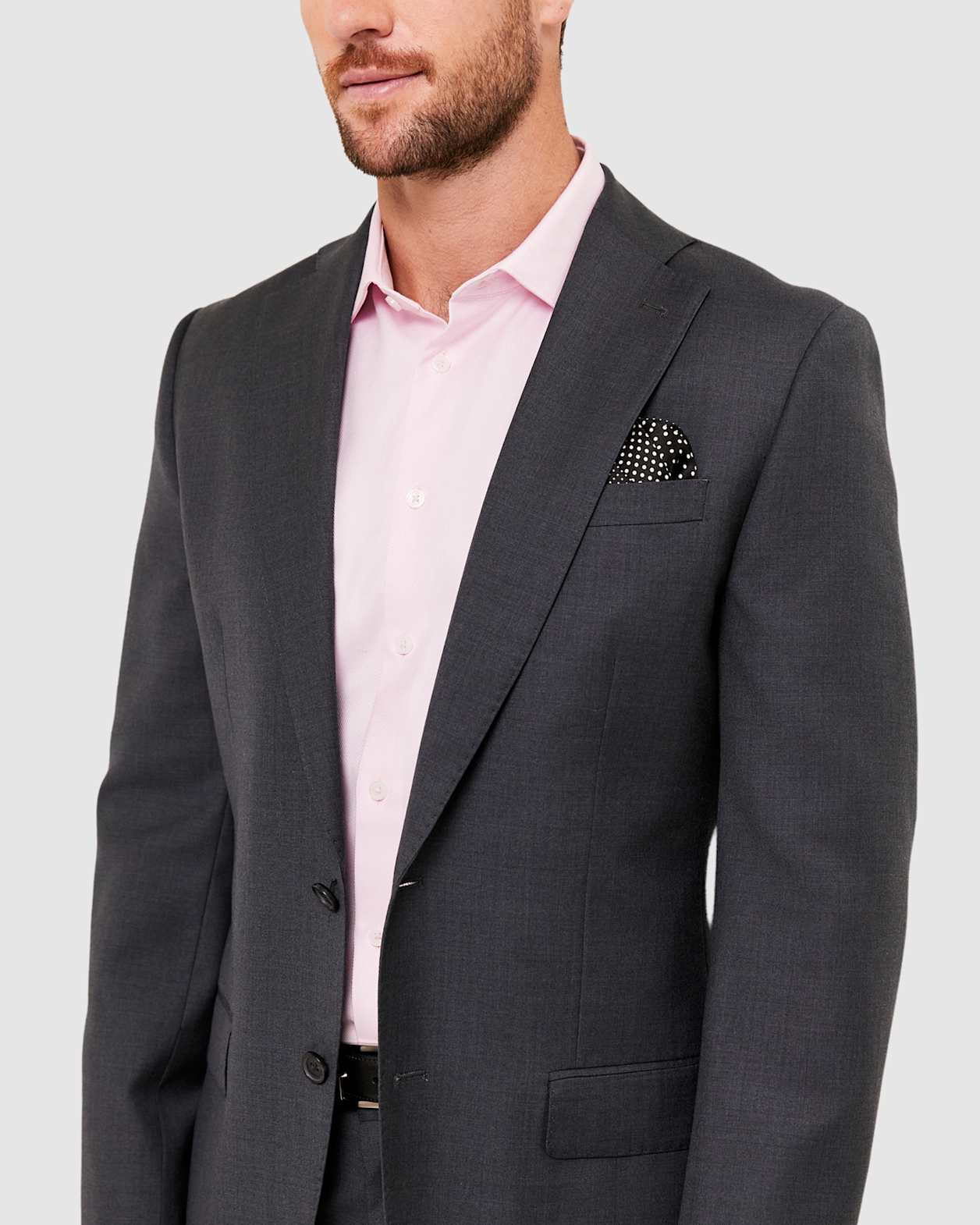 Domino Silk Pocket Square in BLACK/WHITE