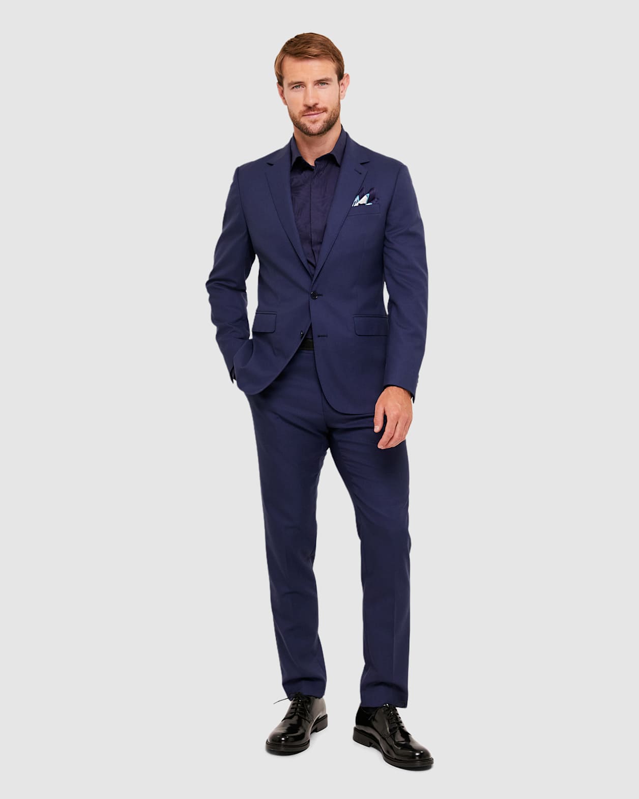Avery Silk Pocket Square in MIDNIGHT