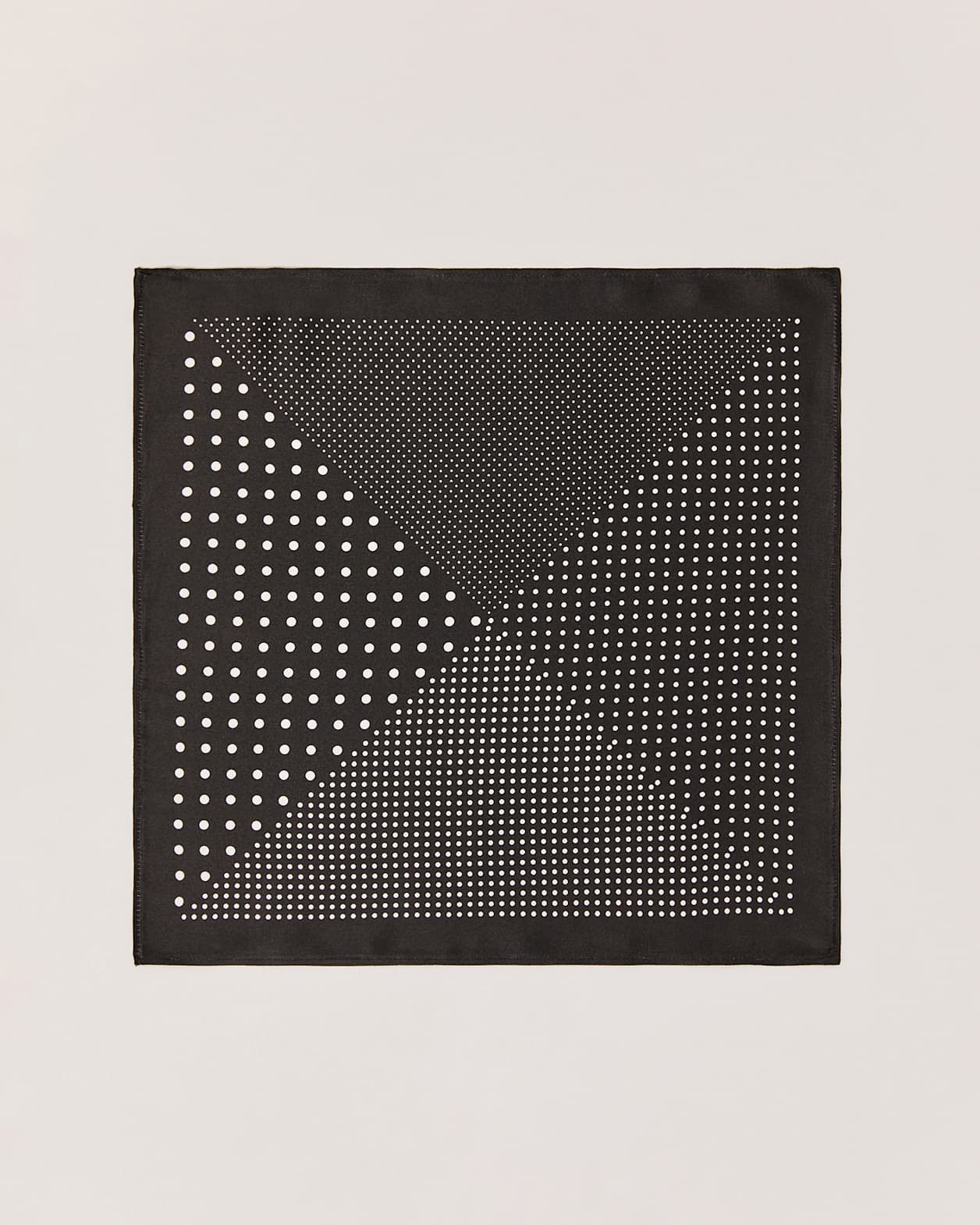Domino Silk Pocket Square in BLACK/WHITE