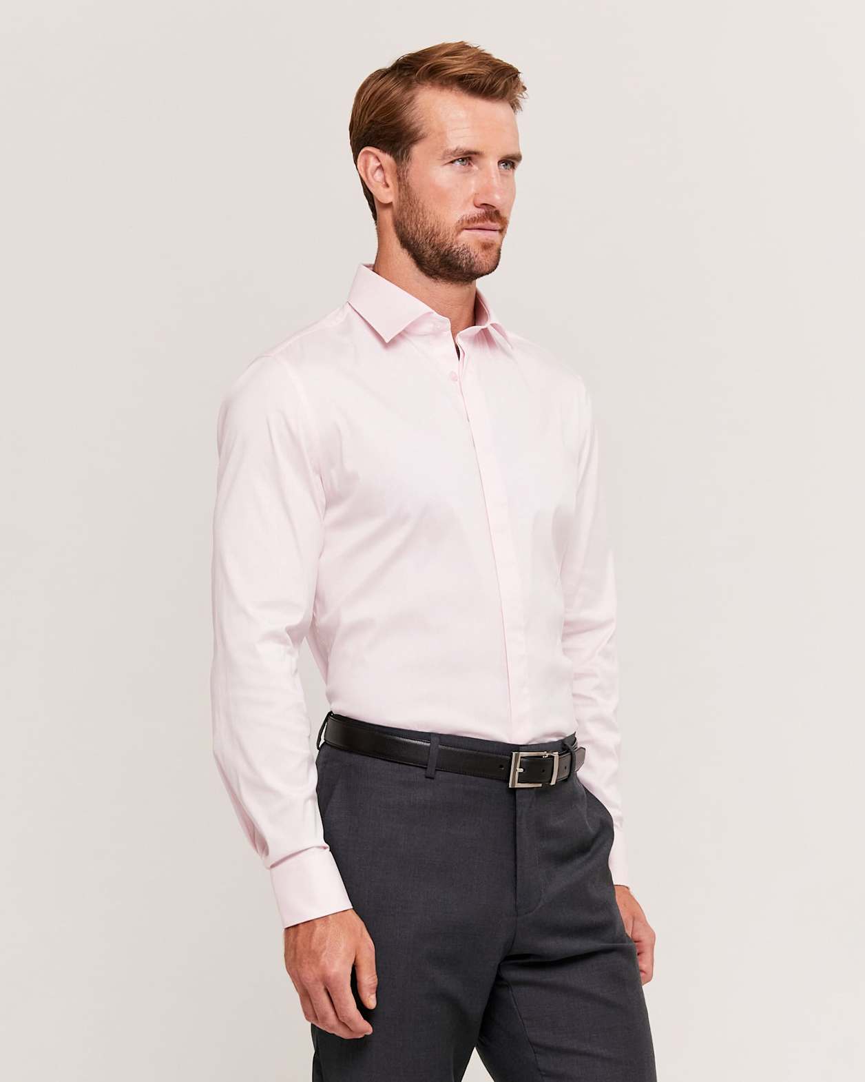 Stretch Poplin Shirt in PINK