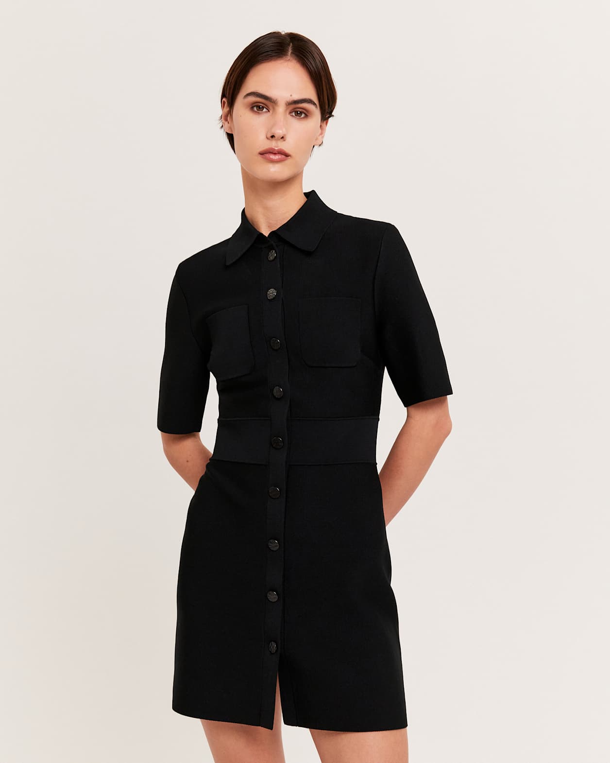 Amara Milano Pocket Mini Dress in BLACK