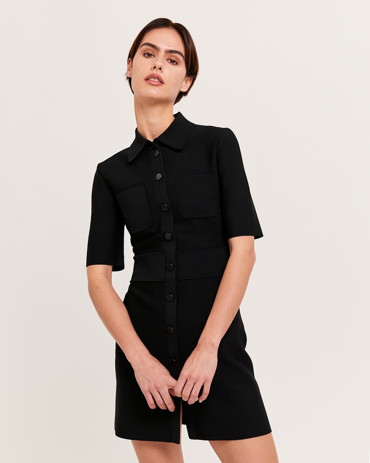Amara Milano Pocket Mini Dress in BLACK