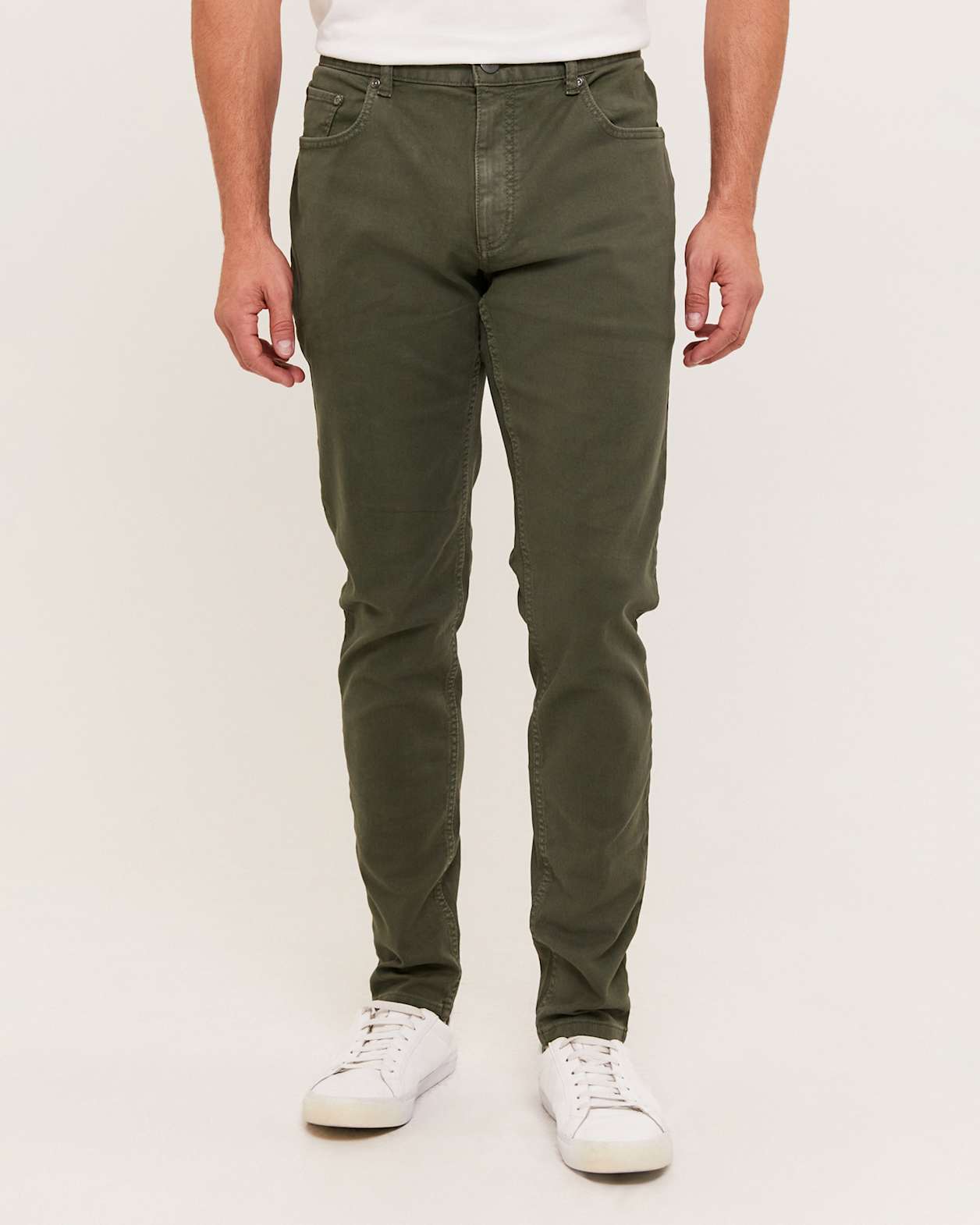 Riley Garment Dye Skinny Jean in MILITARY