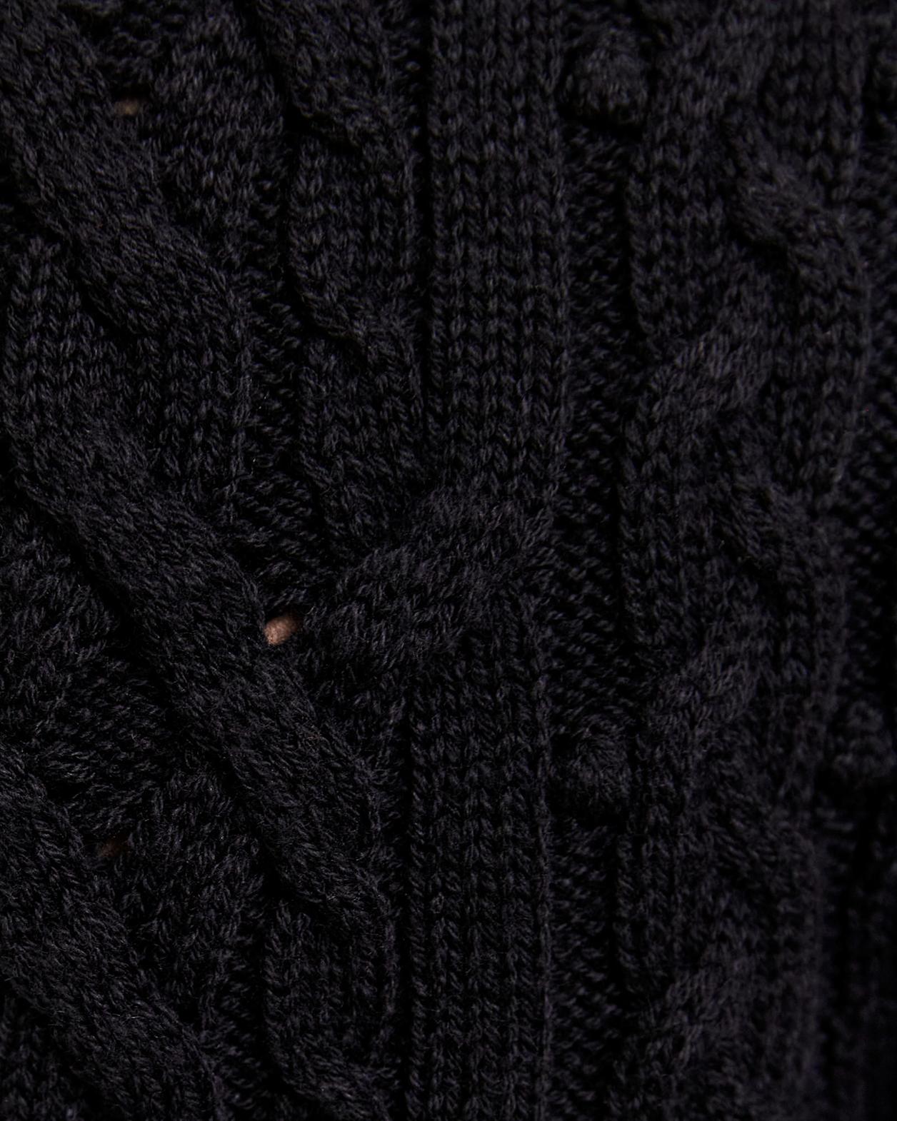 Ariana Cable Crop Cardigan in BLACK
