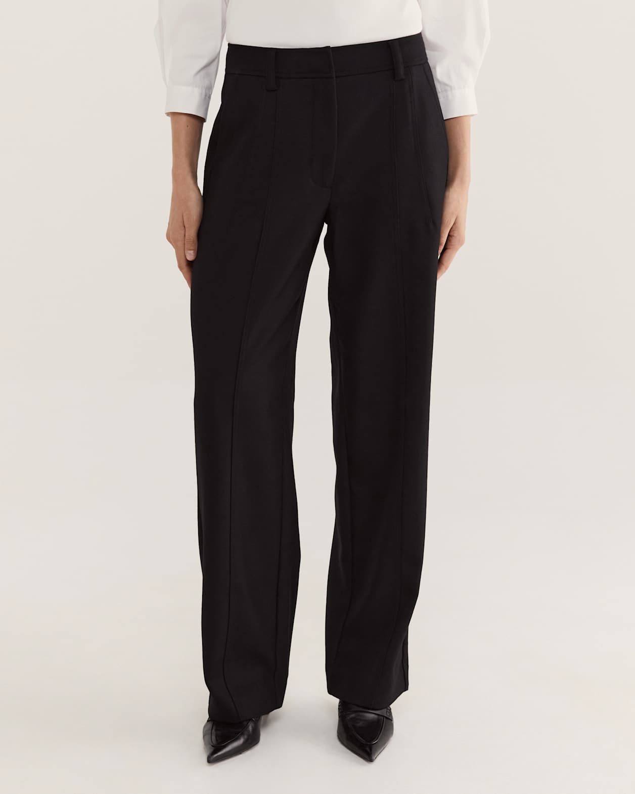Prudence Wool Wide Leg Pant in BLACK
