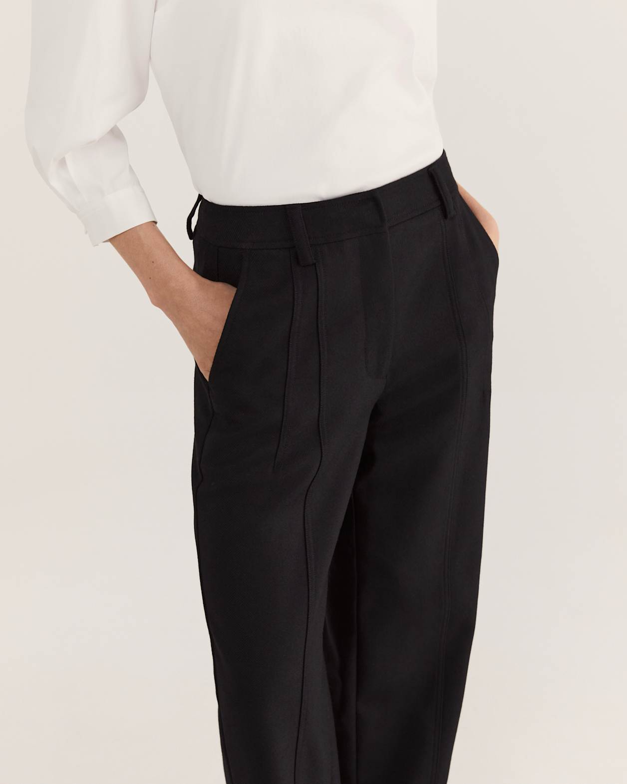 Prudence Wool Wide Leg Pant in BLACK