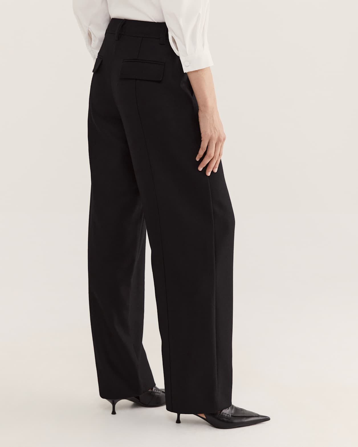 Prudence Wool Wide Leg Pant in BLACK