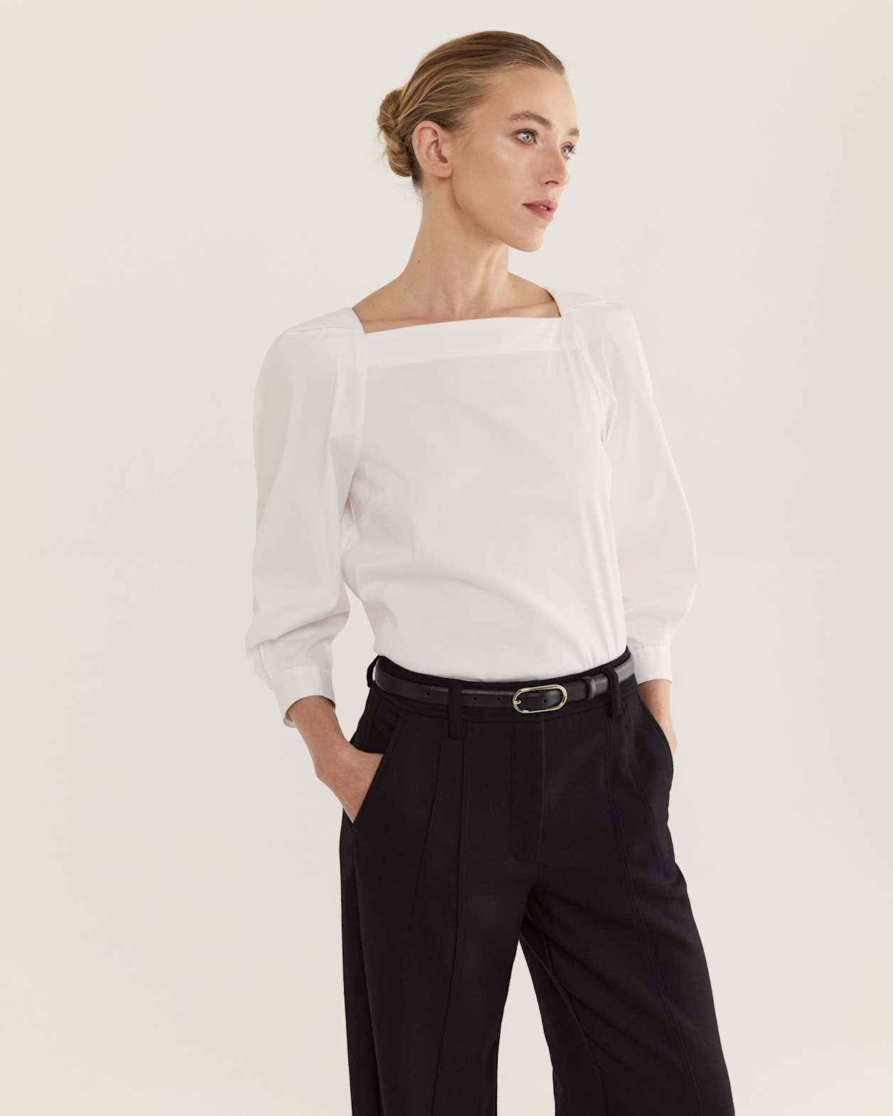 Prudence Wool Wide Leg Pant in BLACK
