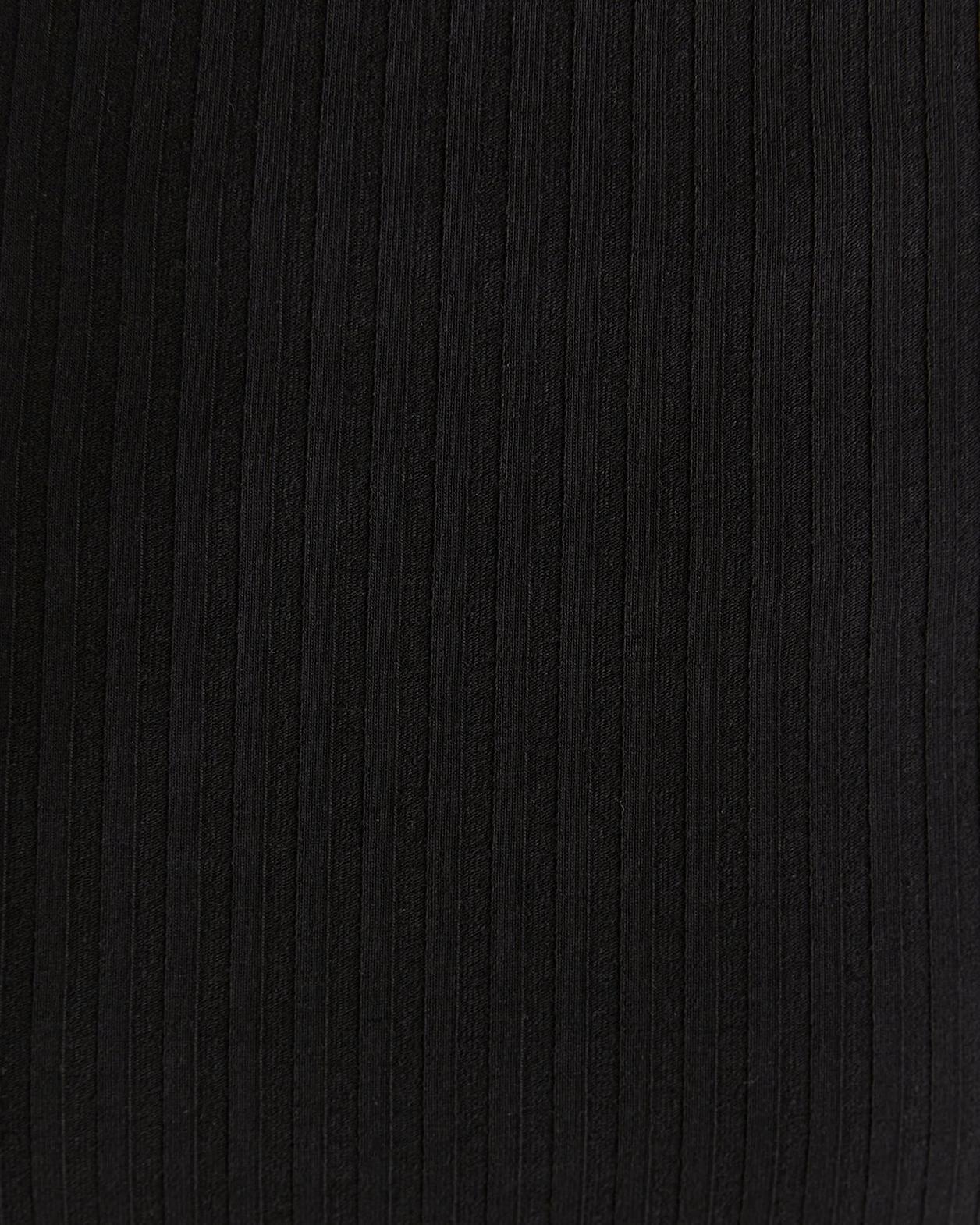 Maya Half Sleeve Rib Top in BLACK