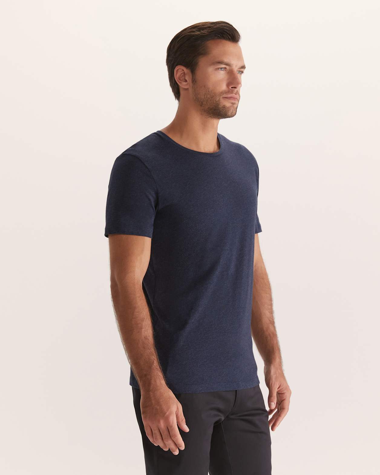 Daniel Crew Neck Tee in NAVY MARLE