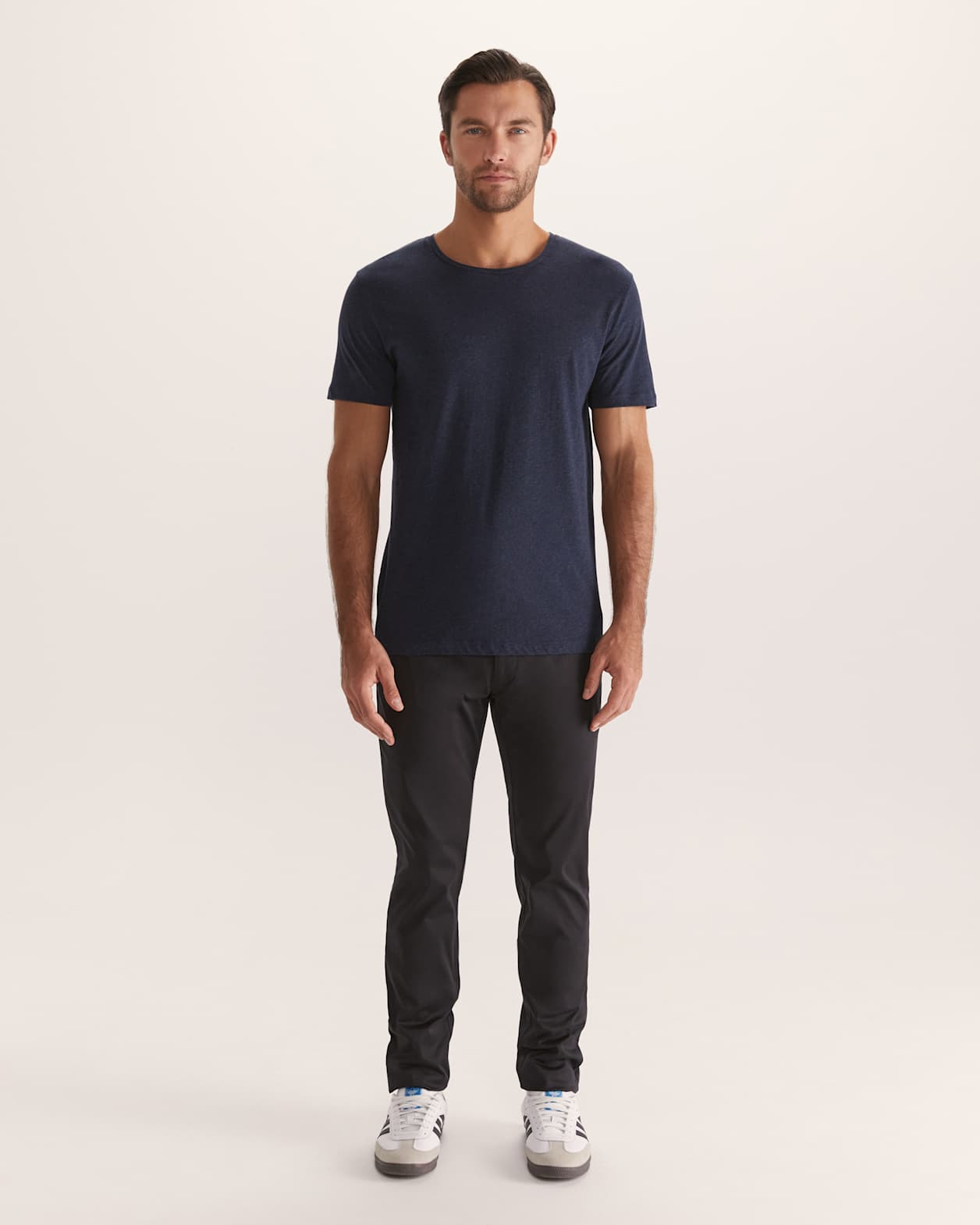 Daniel Crew Neck Tee in NAVY MARLE