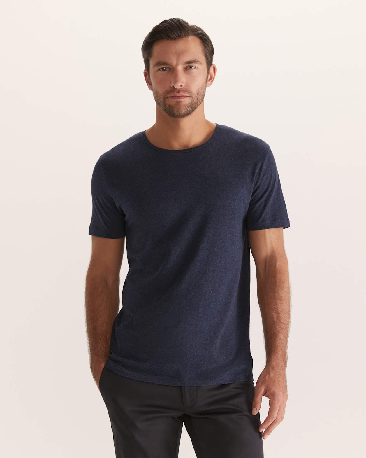 Daniel Crew Neck Tee in NAVY MARLE