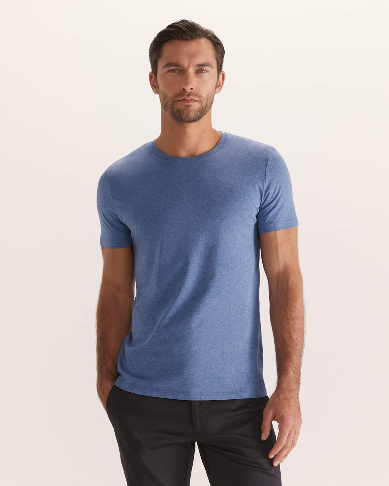 Daniel Crew Neck Tee in MIDNIGHT MELANGE