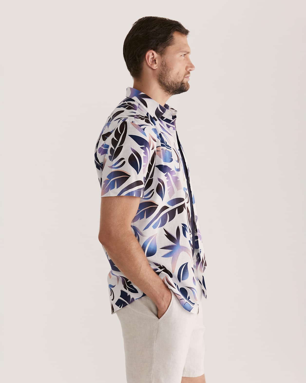 Crawford Short Sleeve Classic Print Shirt in PRINT