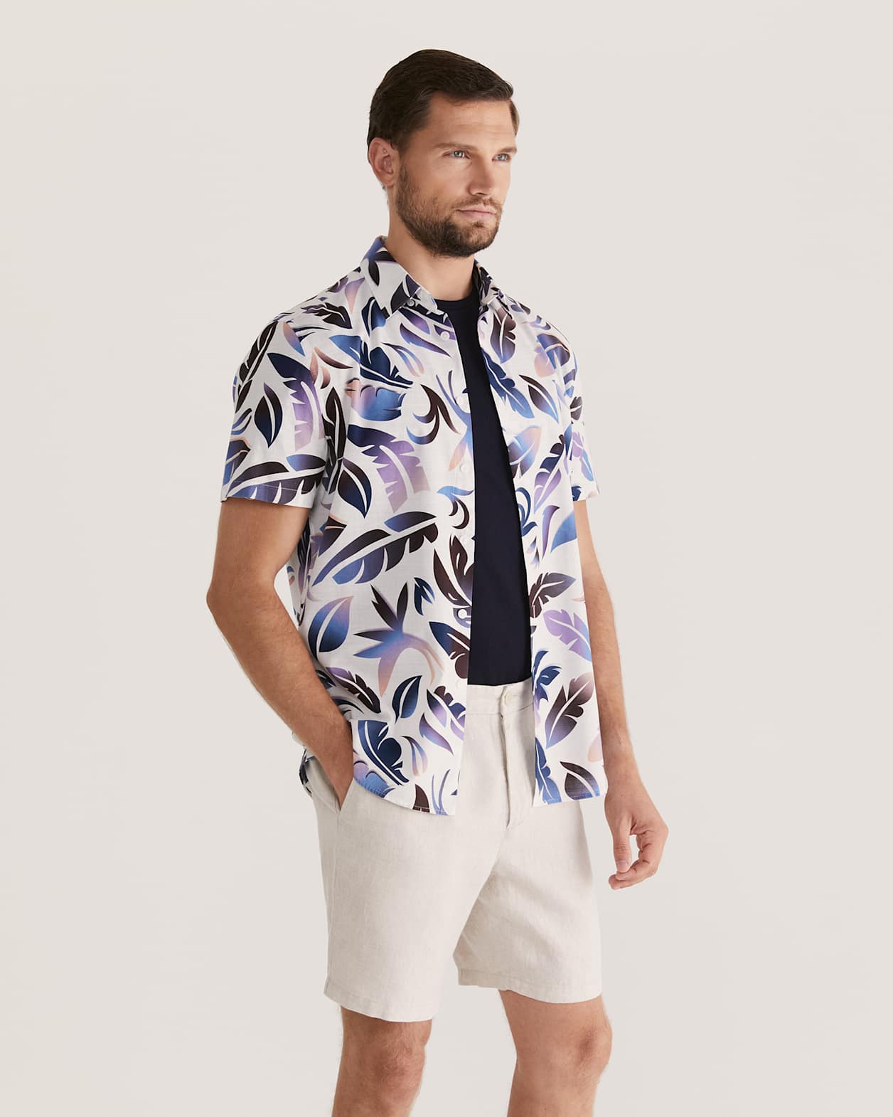 Crawford Short Sleeve Classic Print Shirt in PRINT