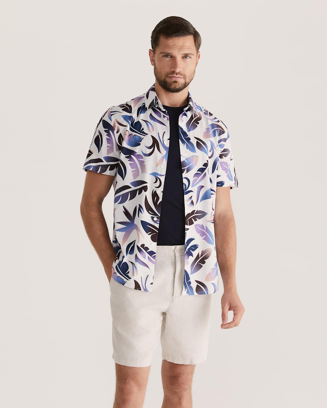 Crawford Short Sleeve Classic Print Shirt in PRINT