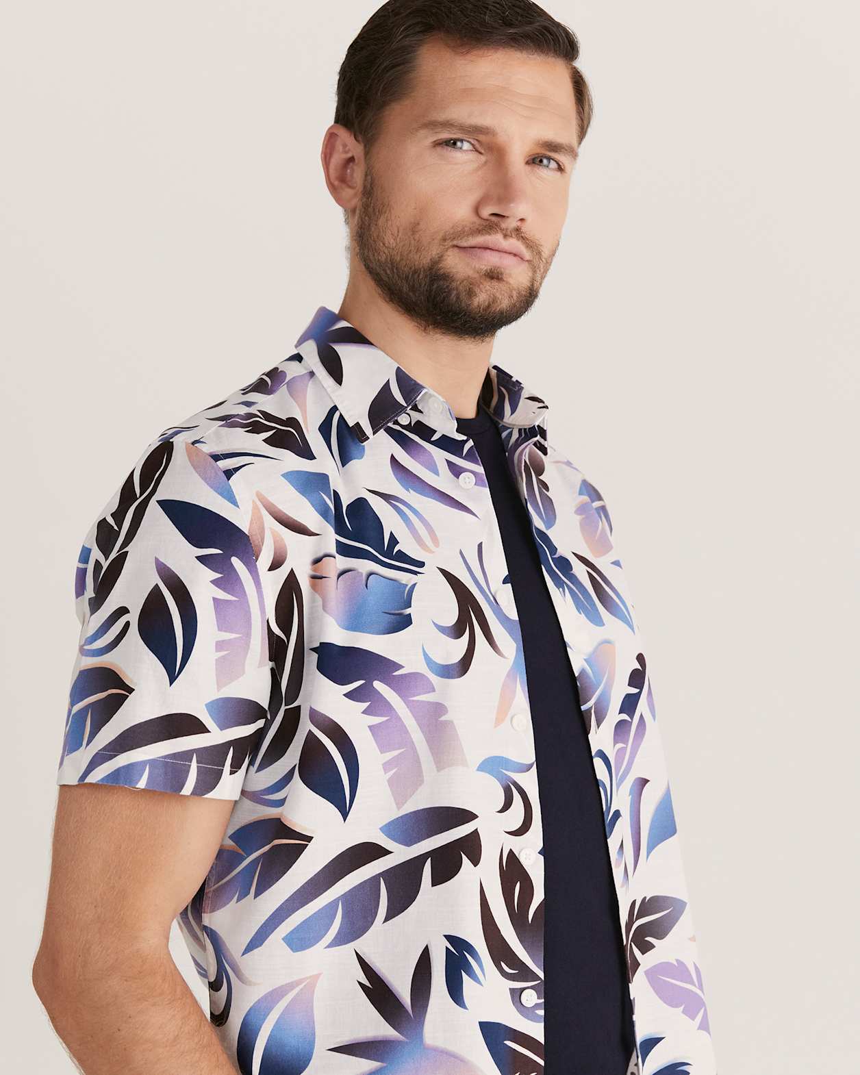 Crawford Short Sleeve Classic Print Shirt in PRINT
