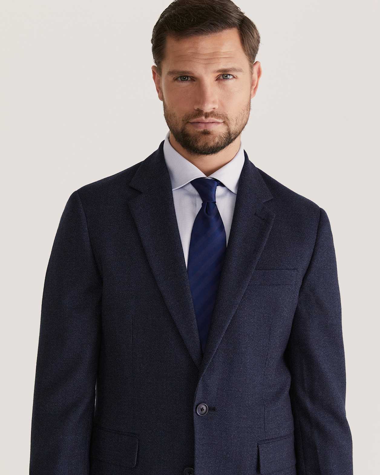 Silk Twill Stripe Tie in NAVY