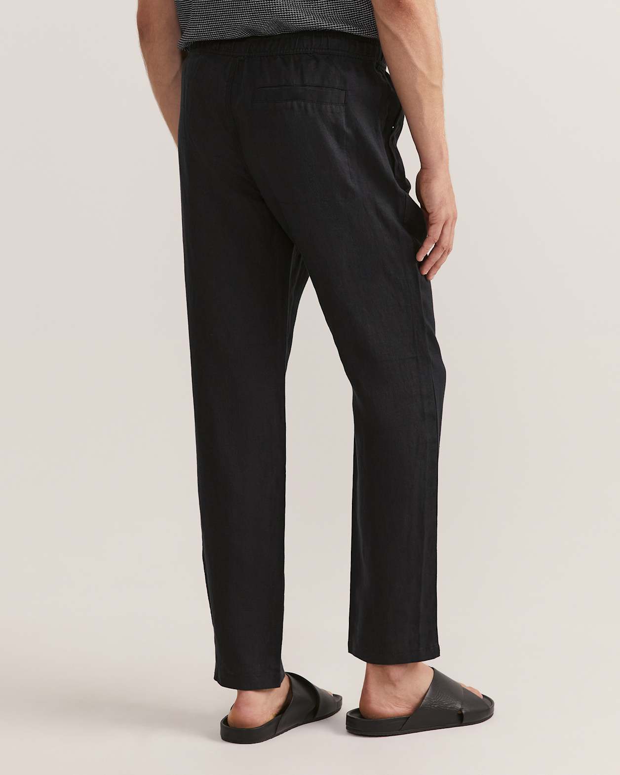 Kent Linen Pant in BLACK