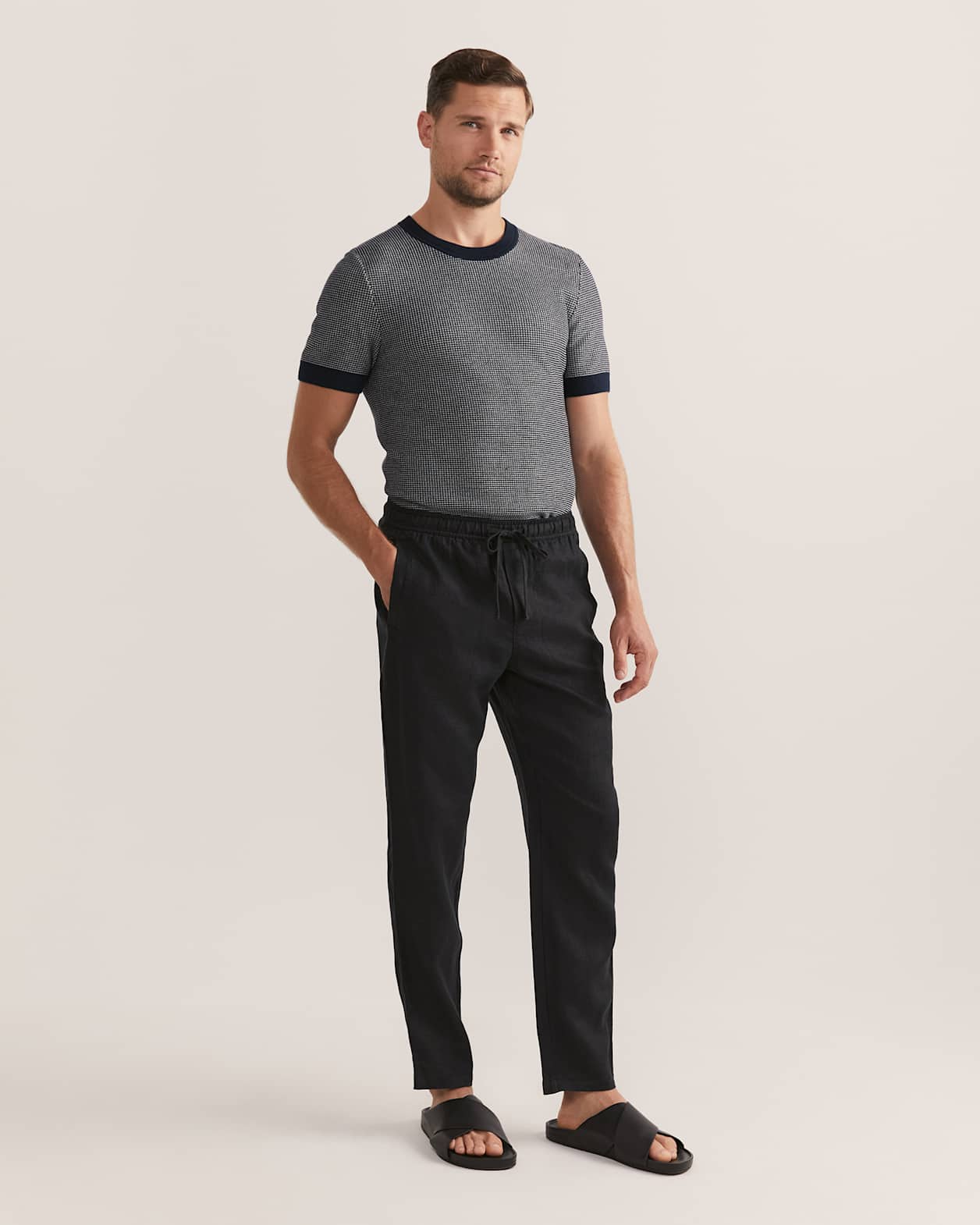 Kent Linen Pant in BLACK