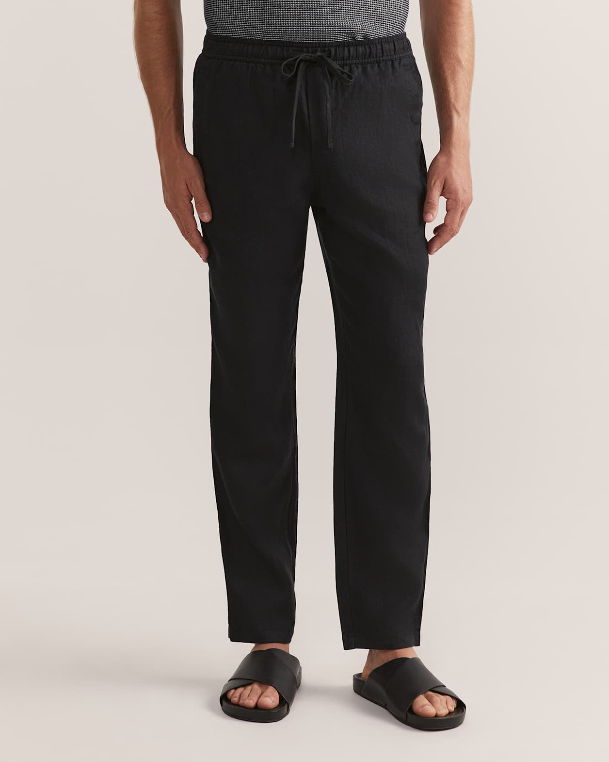 Kent Linen Pant in BLACK
