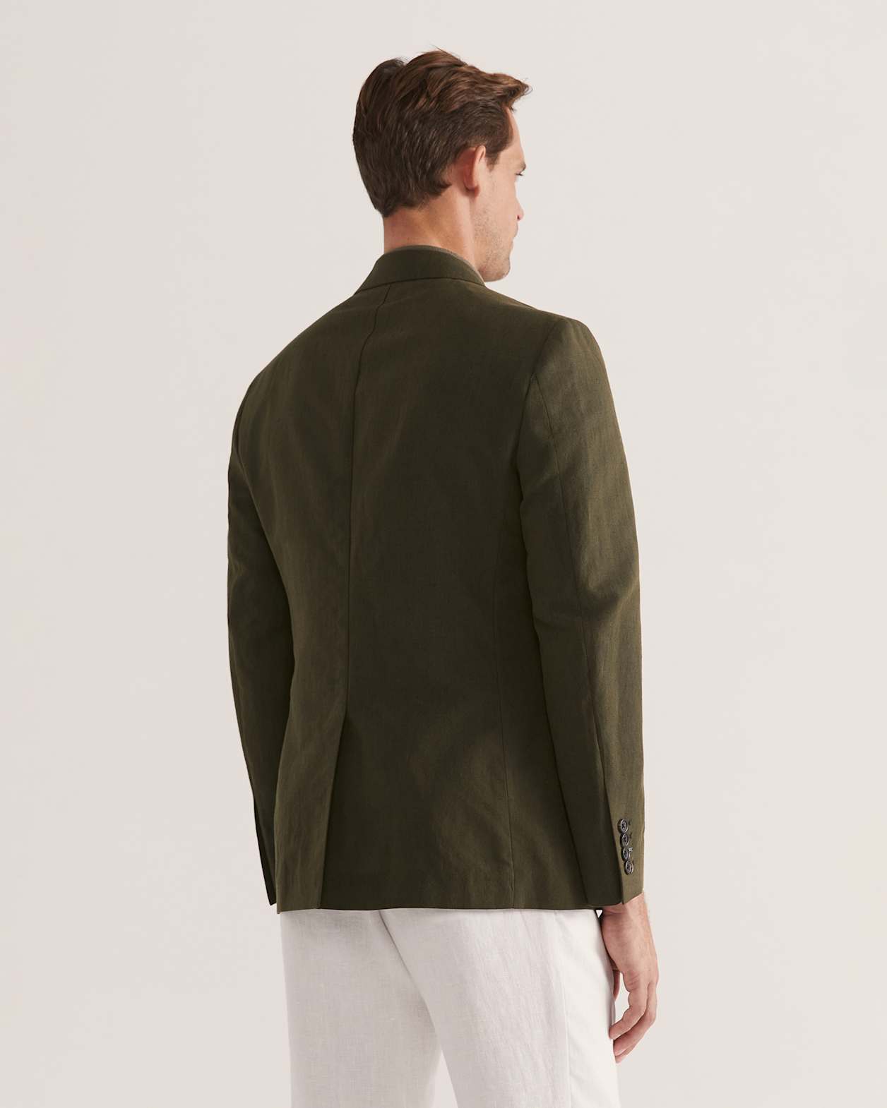 Brookes Cotton Linen Item Blazer in KHAKI