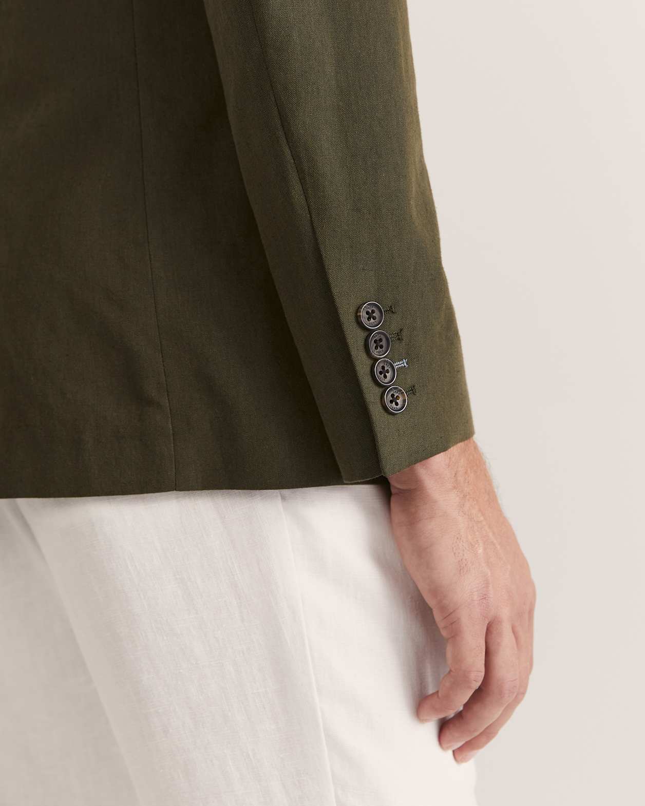 Brookes Cotton Linen Item Blazer in KHAKI
