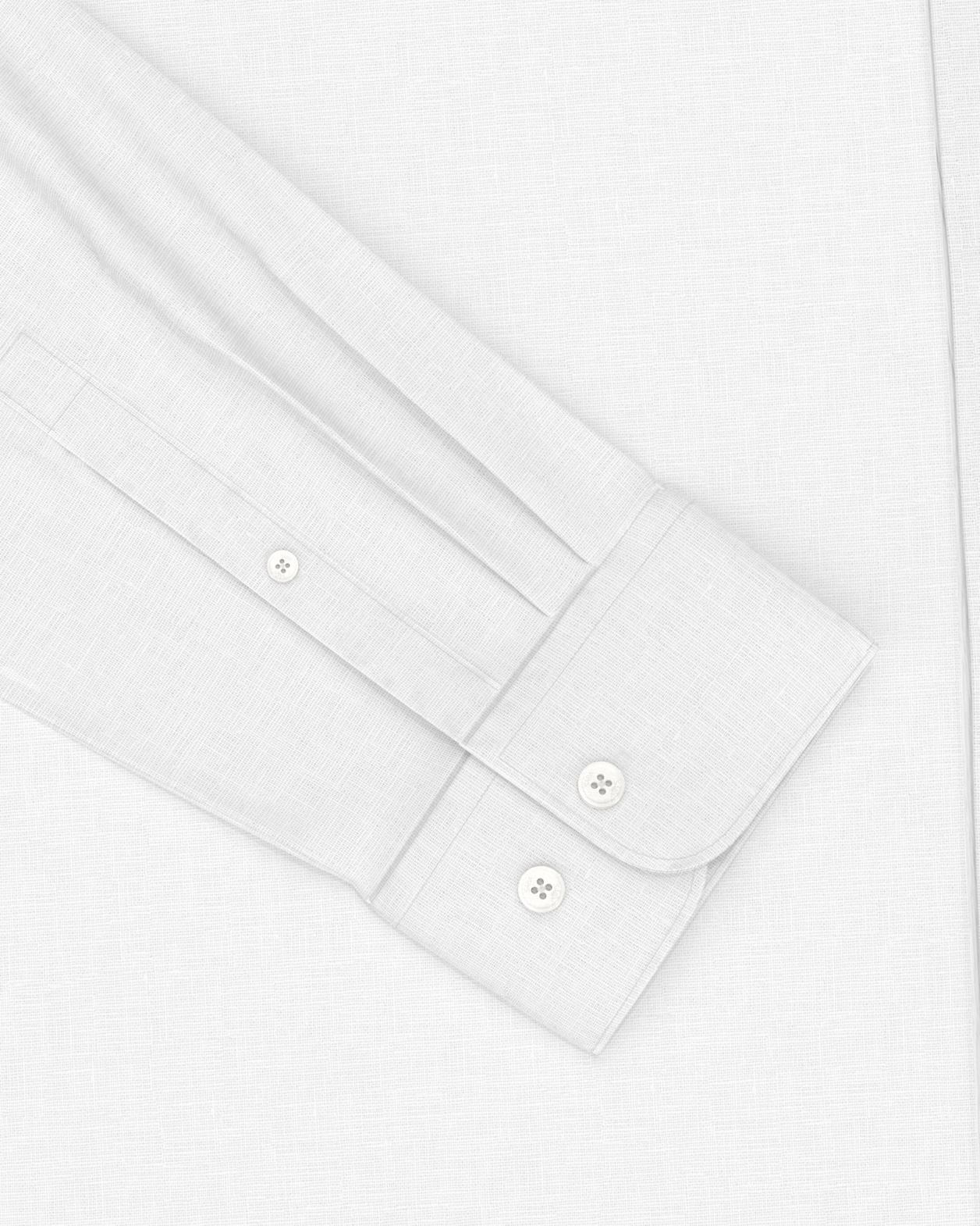 Anderson Long Sleeve Classic Linen Shirt in WHITE