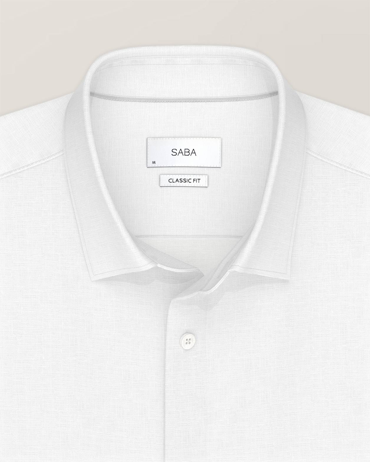 Anderson Long Sleeve Classic Linen Shirt in WHITE