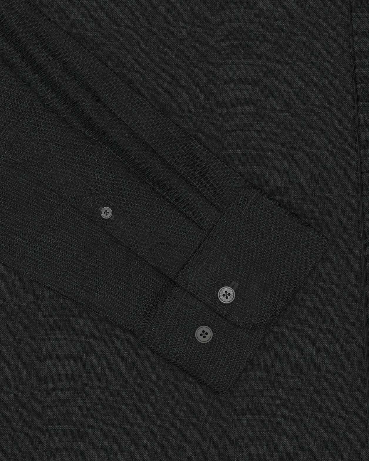 Anderson Long Sleeve Classic Linen Shirt in BLACK