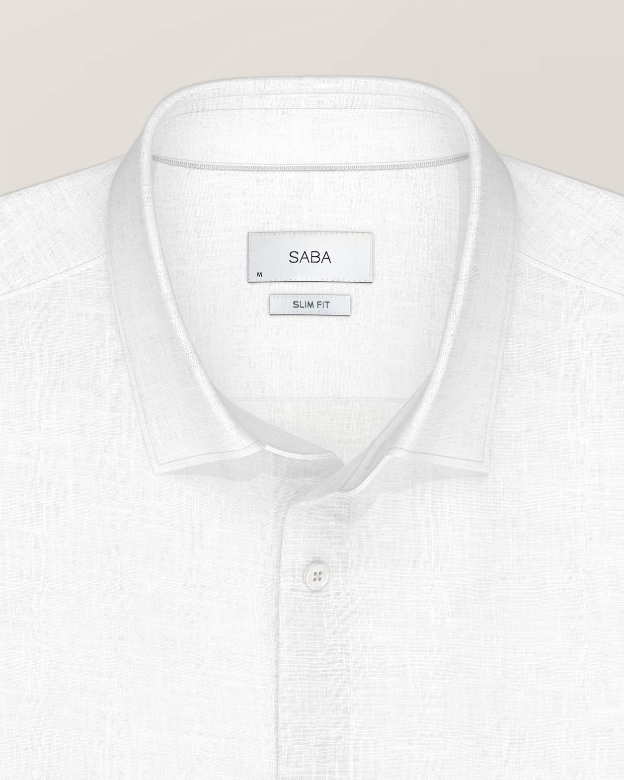 Julian Slim Linen Shirt in WHITE