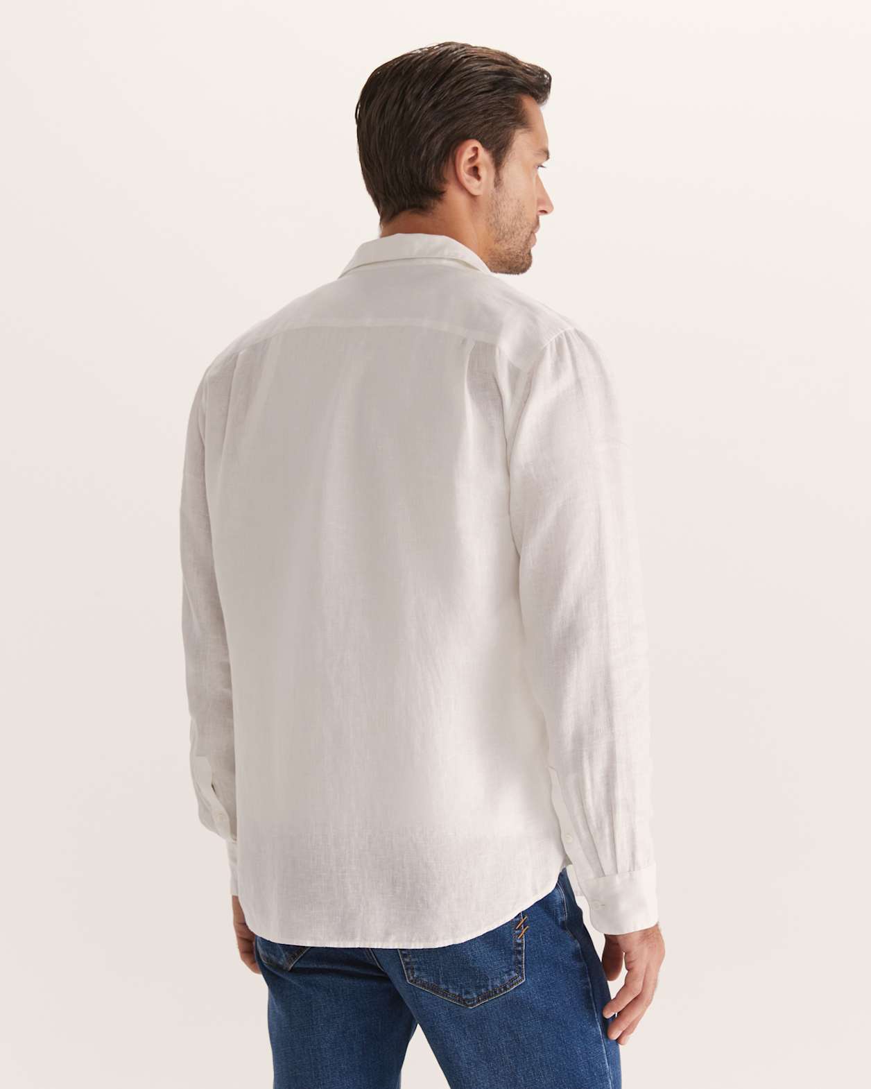 Noah Lightweight Linen Shirt in WHITE