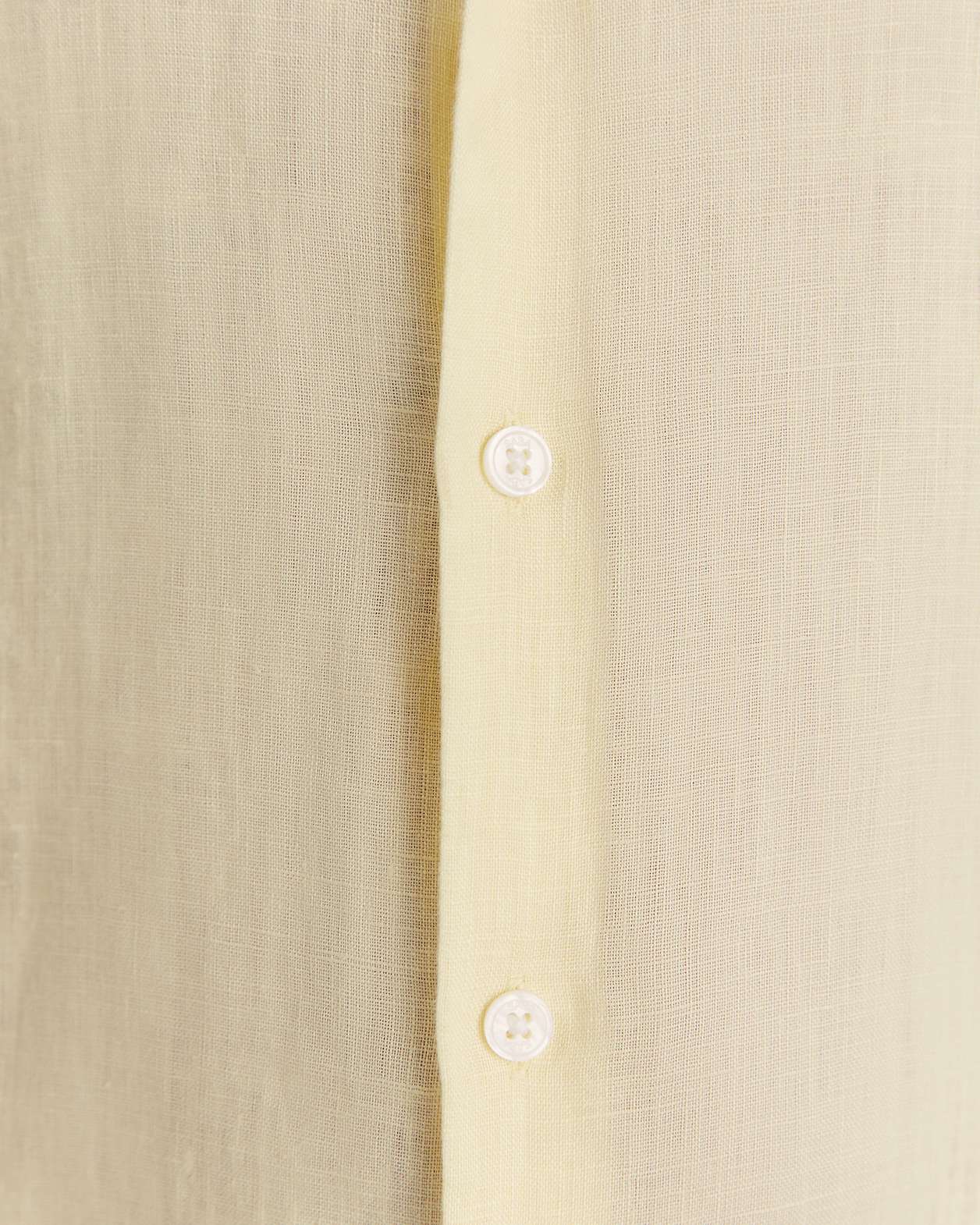 Anderson Long Sleeve Classic Linen Shirt in LEMON