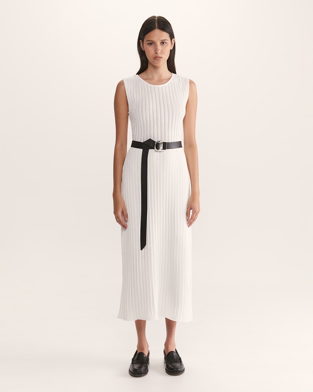 Maeve Cross Back Knit Dress in WHITE