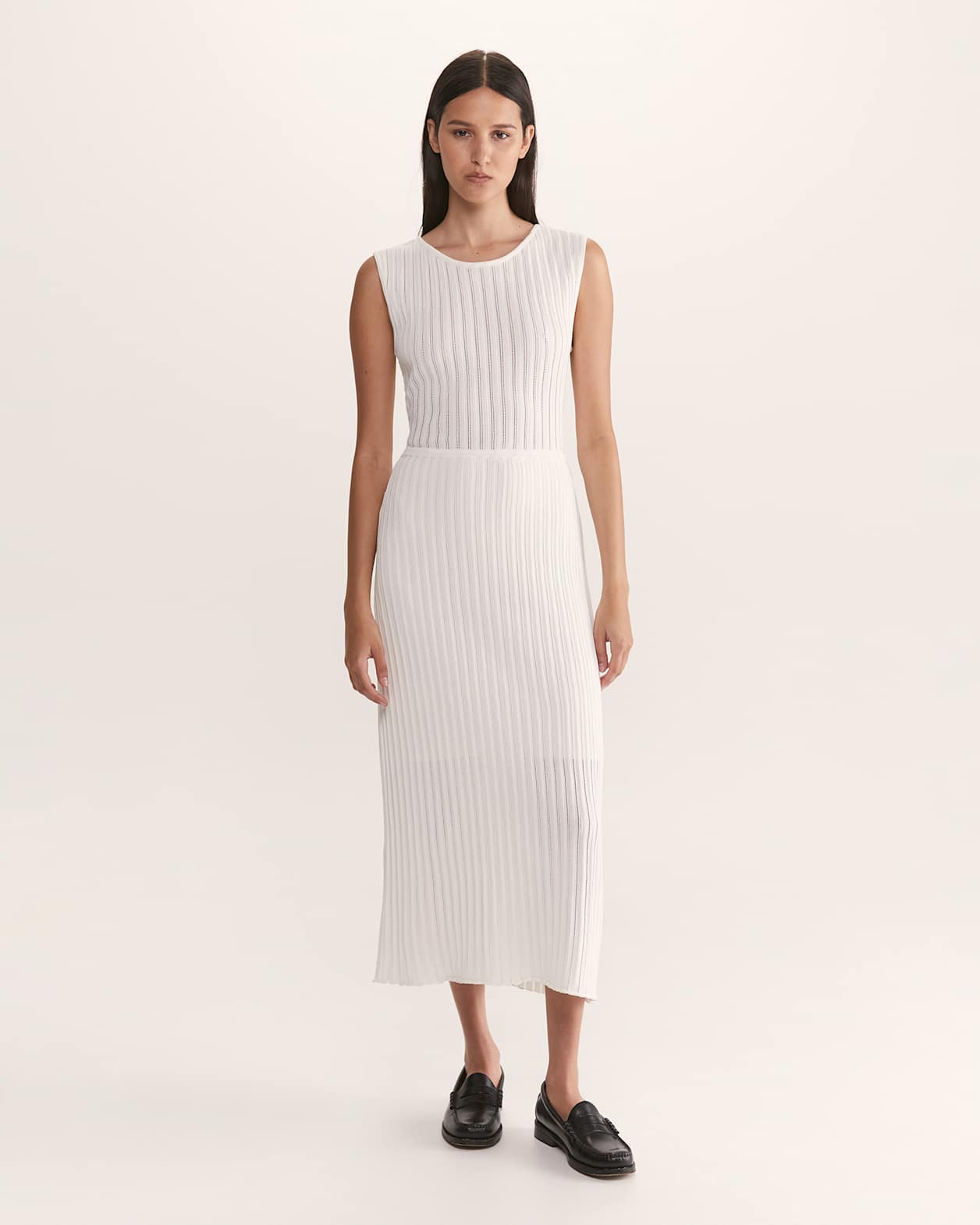 Maeve Cross Back Knit Dress in WHITE