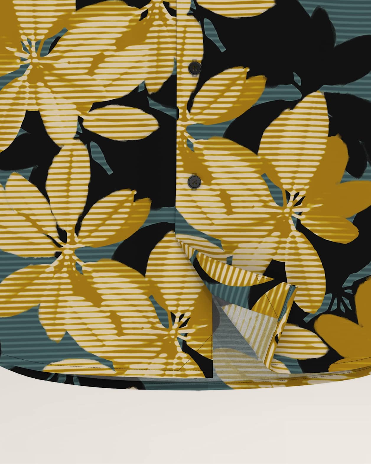 Brunei Short Sleeve Classic Print Shirt in TEAL MULTI