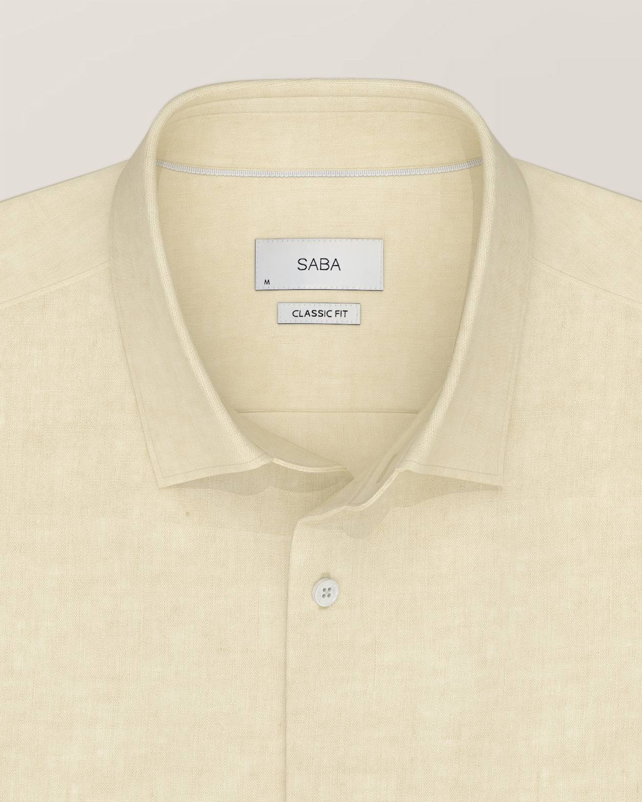 Anderson Long Sleeve Classic Linen Shirt in LEMON