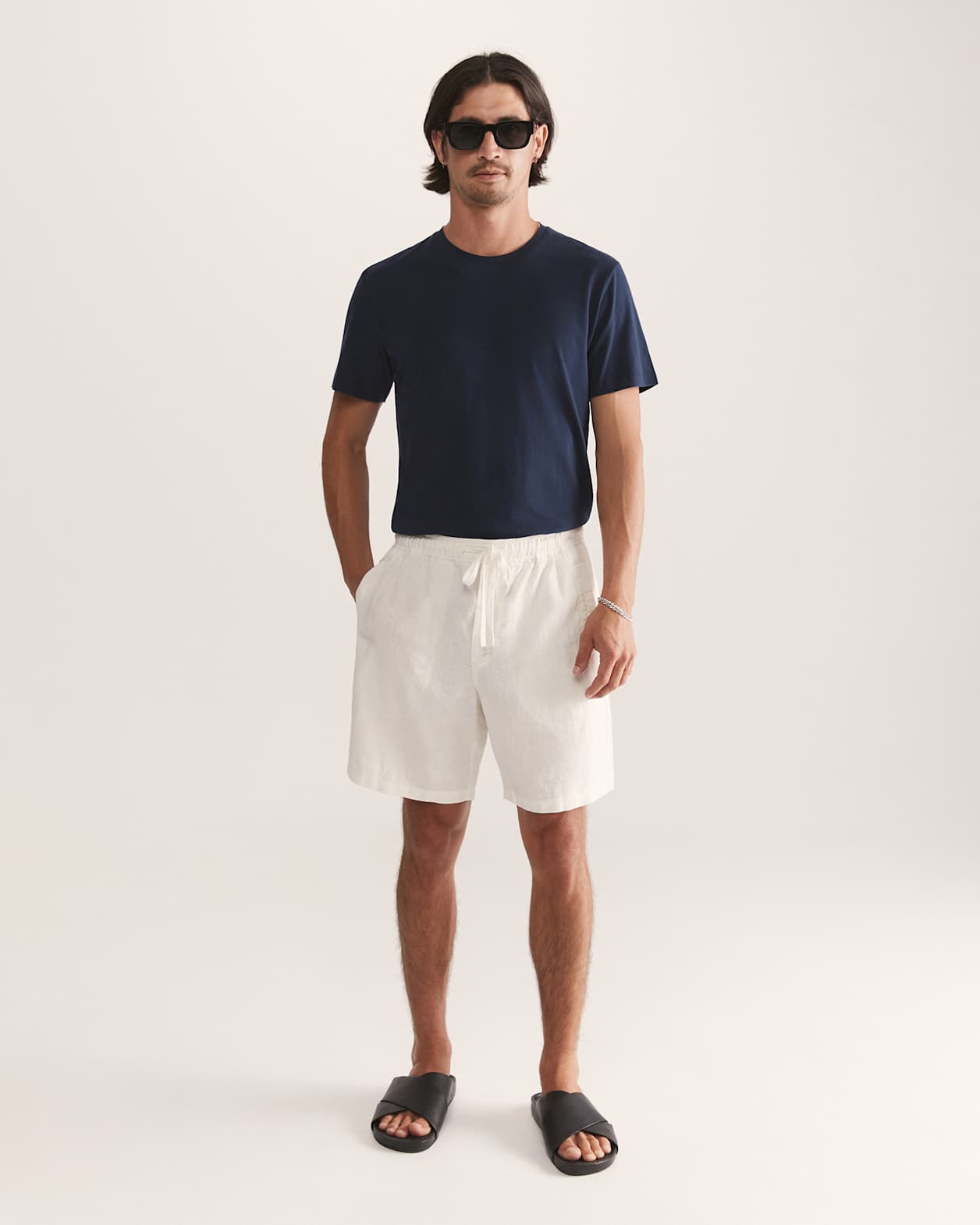 Kent Linen Short in WHITE