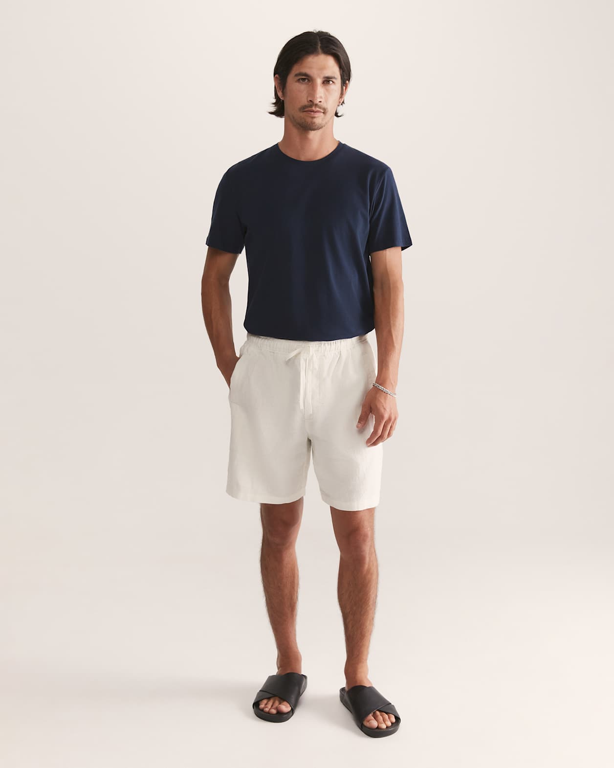 Kent Linen Short in WHITE