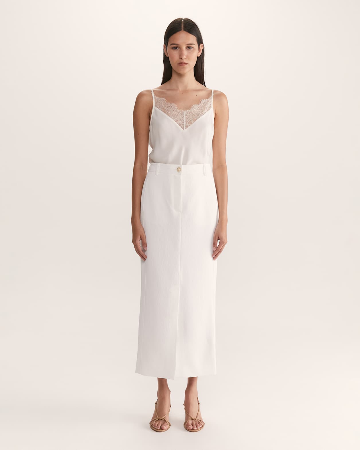 Dharma Midi Skirt in ALABASTER