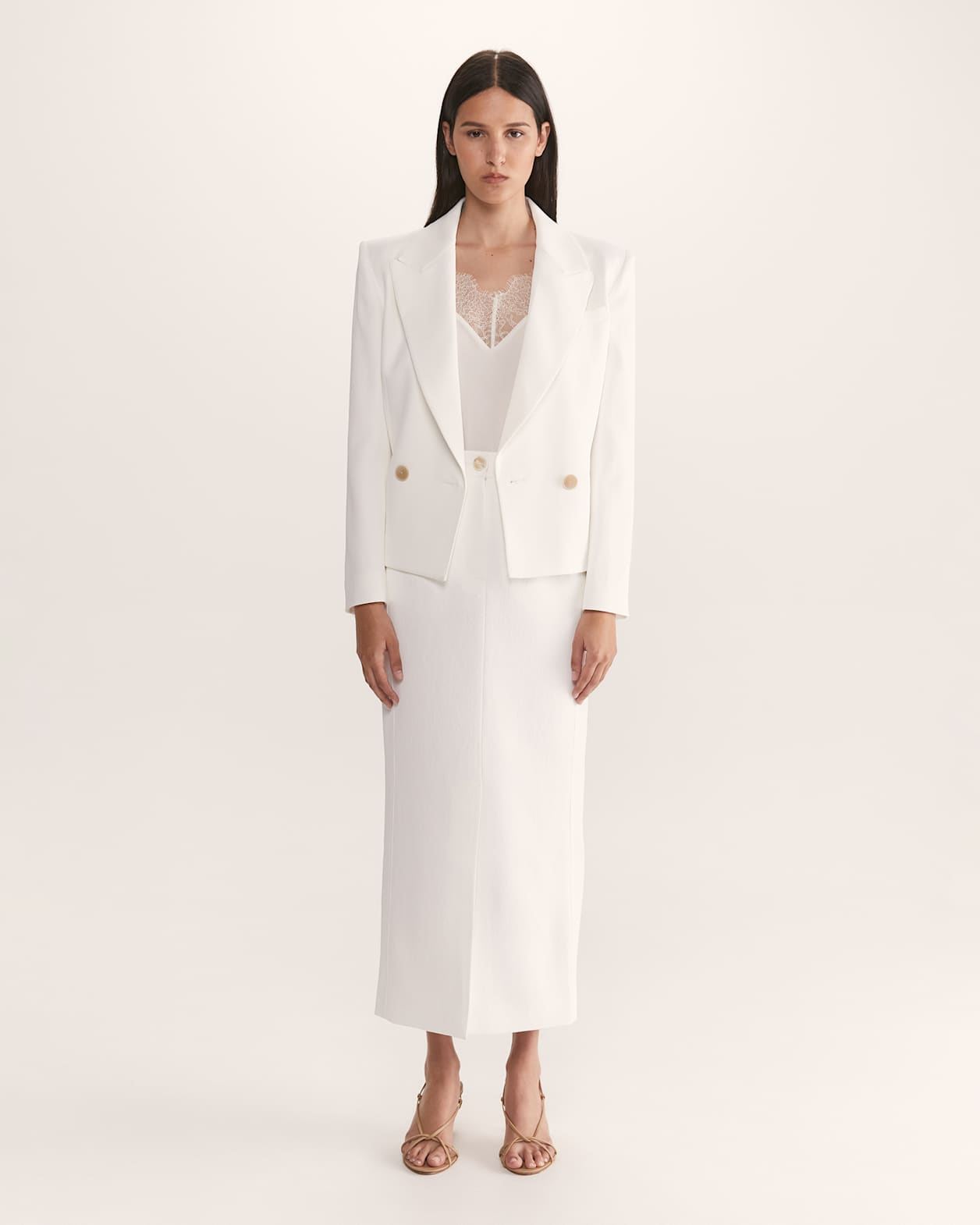 Dharma Midi Skirt in ALABASTER