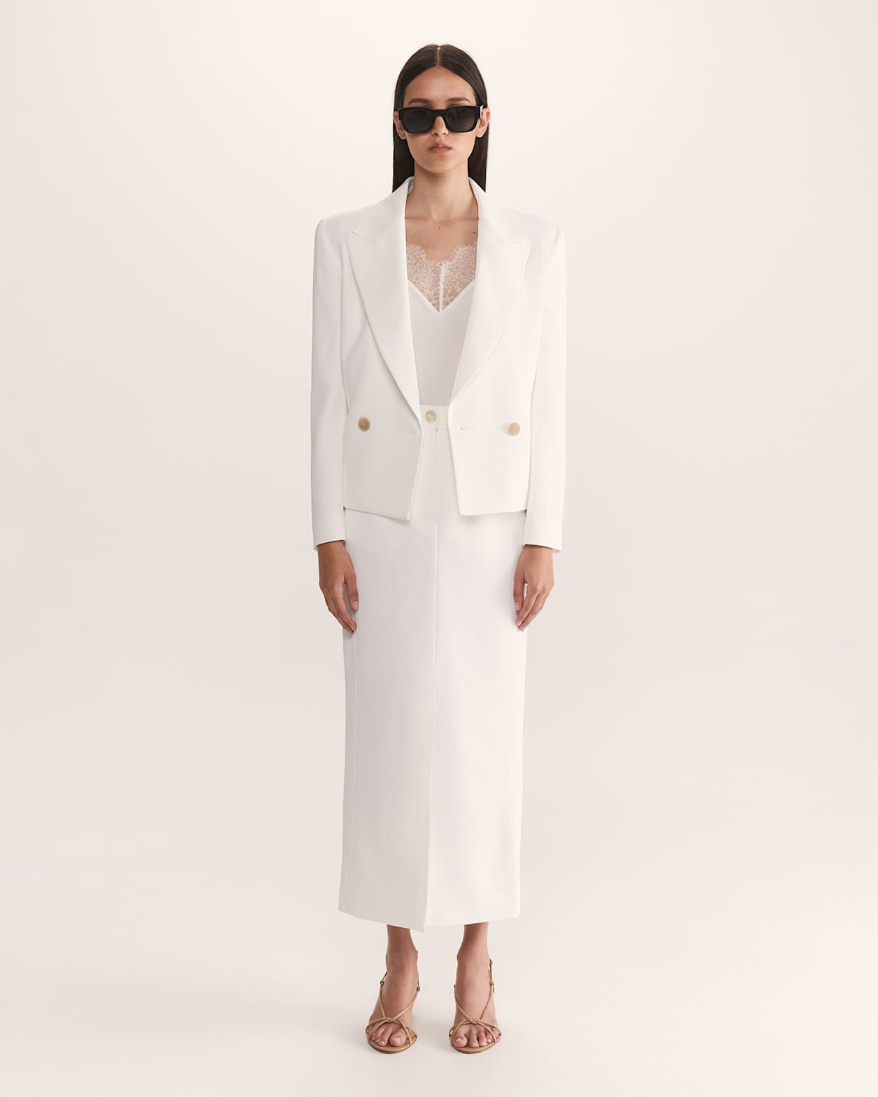 Dharma Midi Skirt in ALABASTER
