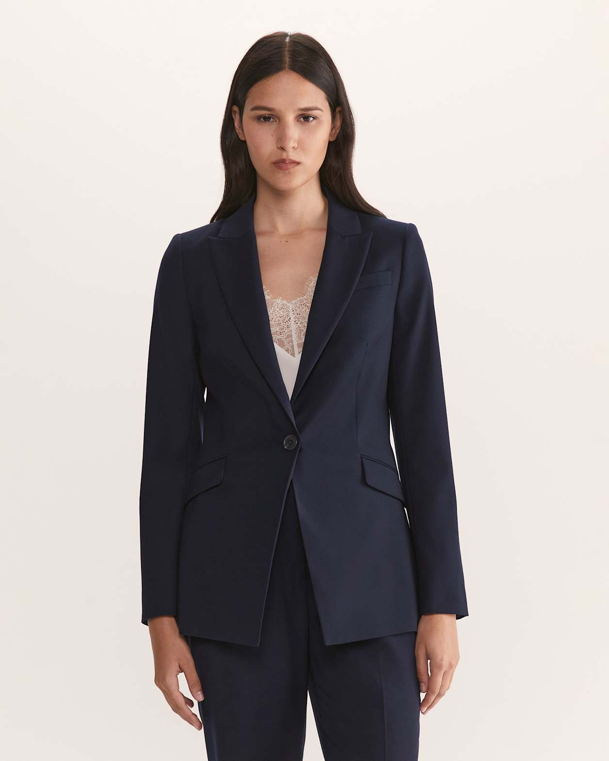 Celeste Wool Suit Blazer in FRENCH NAVY