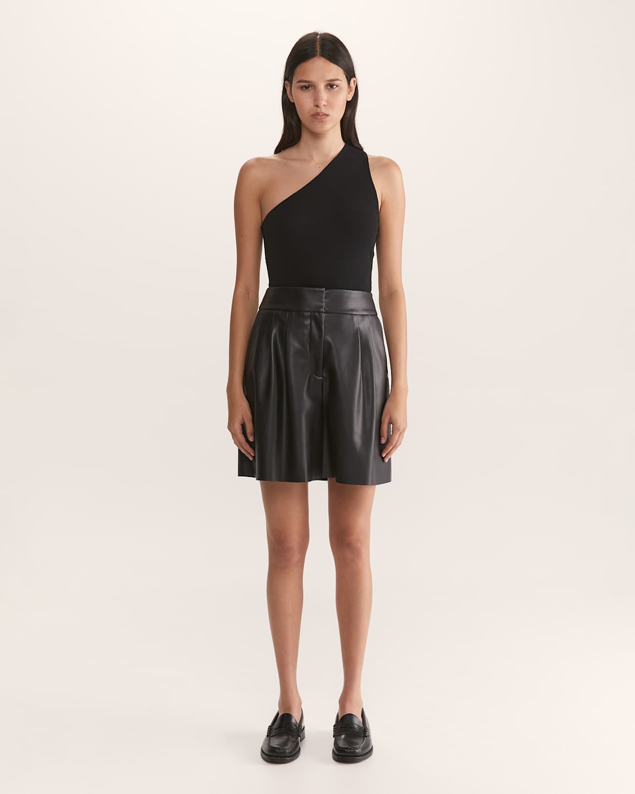 Viv Faux Leather Short in BLACK