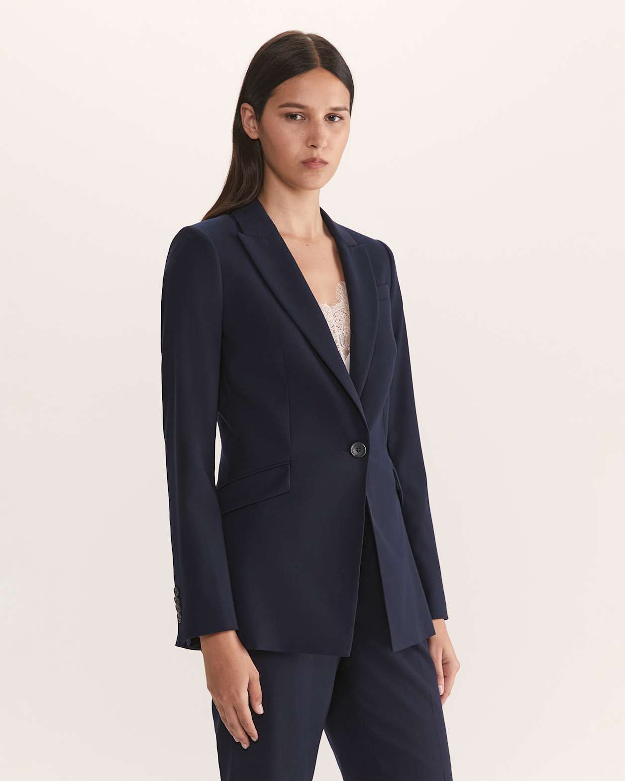 Celeste Wool Suit Blazer in FRENCH NAVY