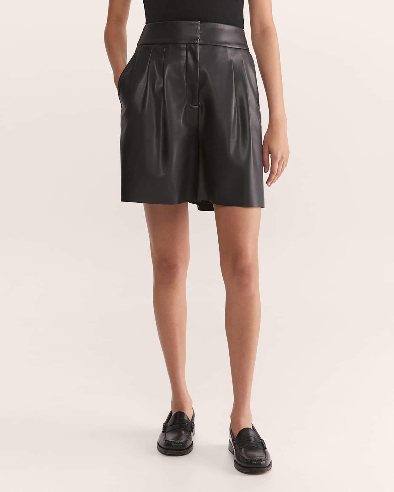 Viv Faux Leather Short in BLACK