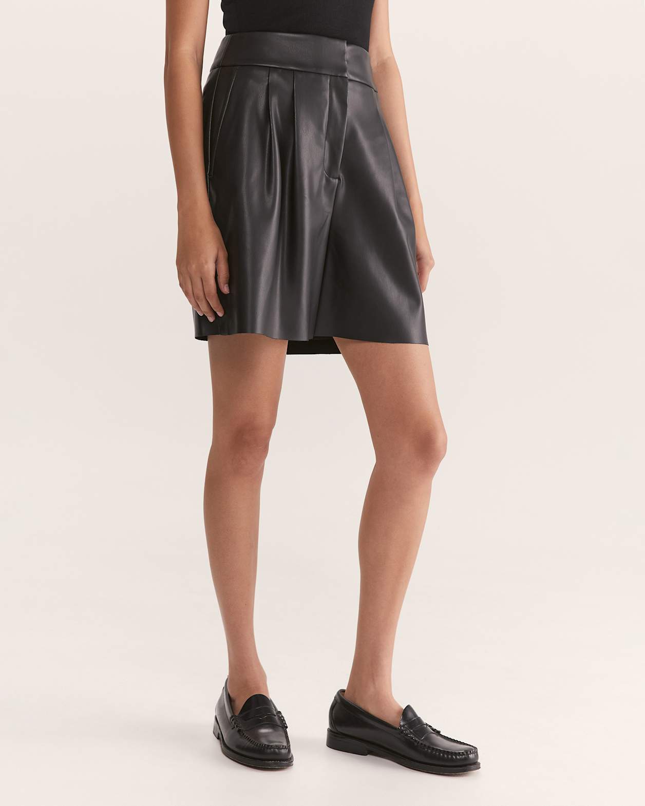 Viv Faux Leather Short in BLACK