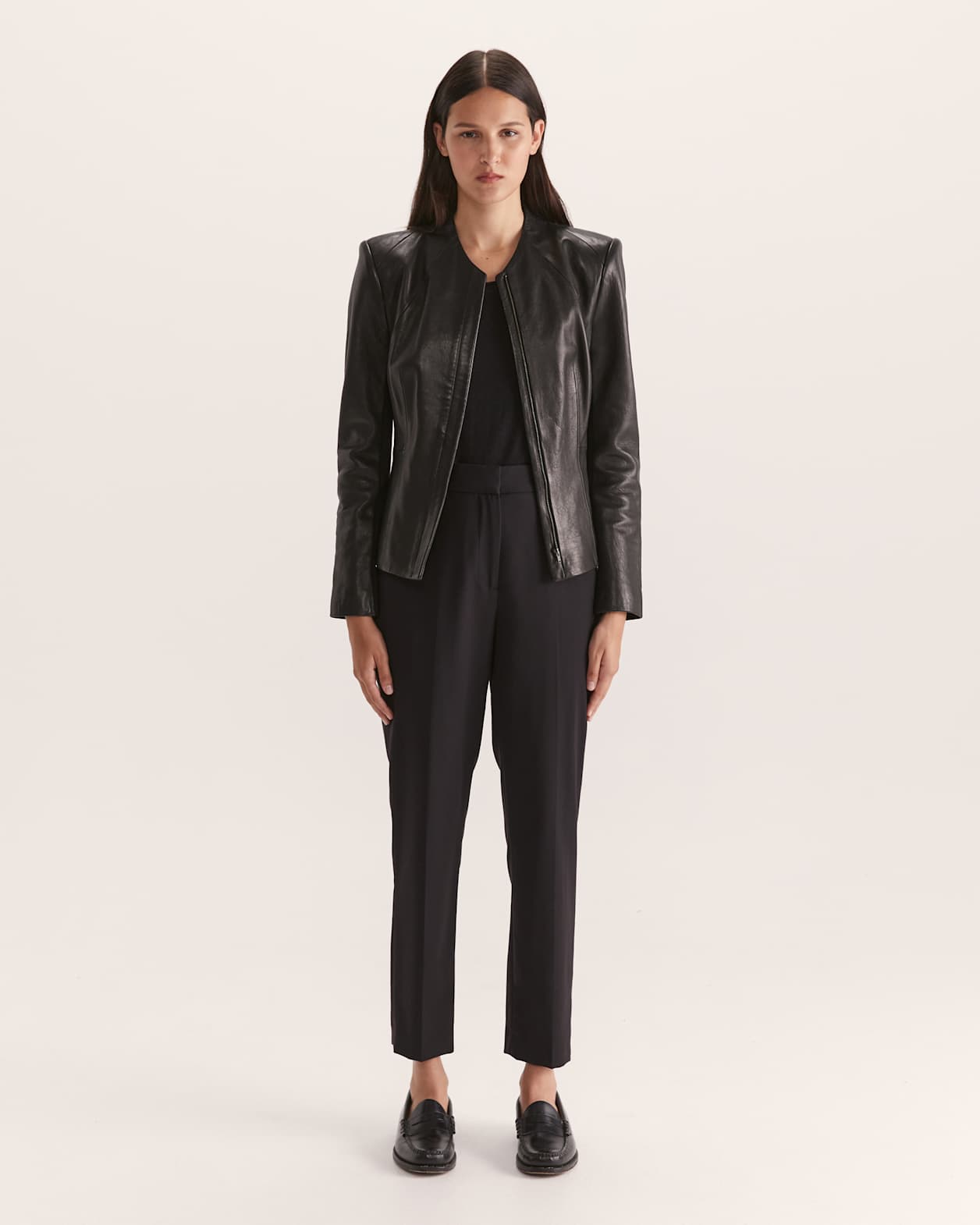 Lilia Leather Jacket in BLACK
