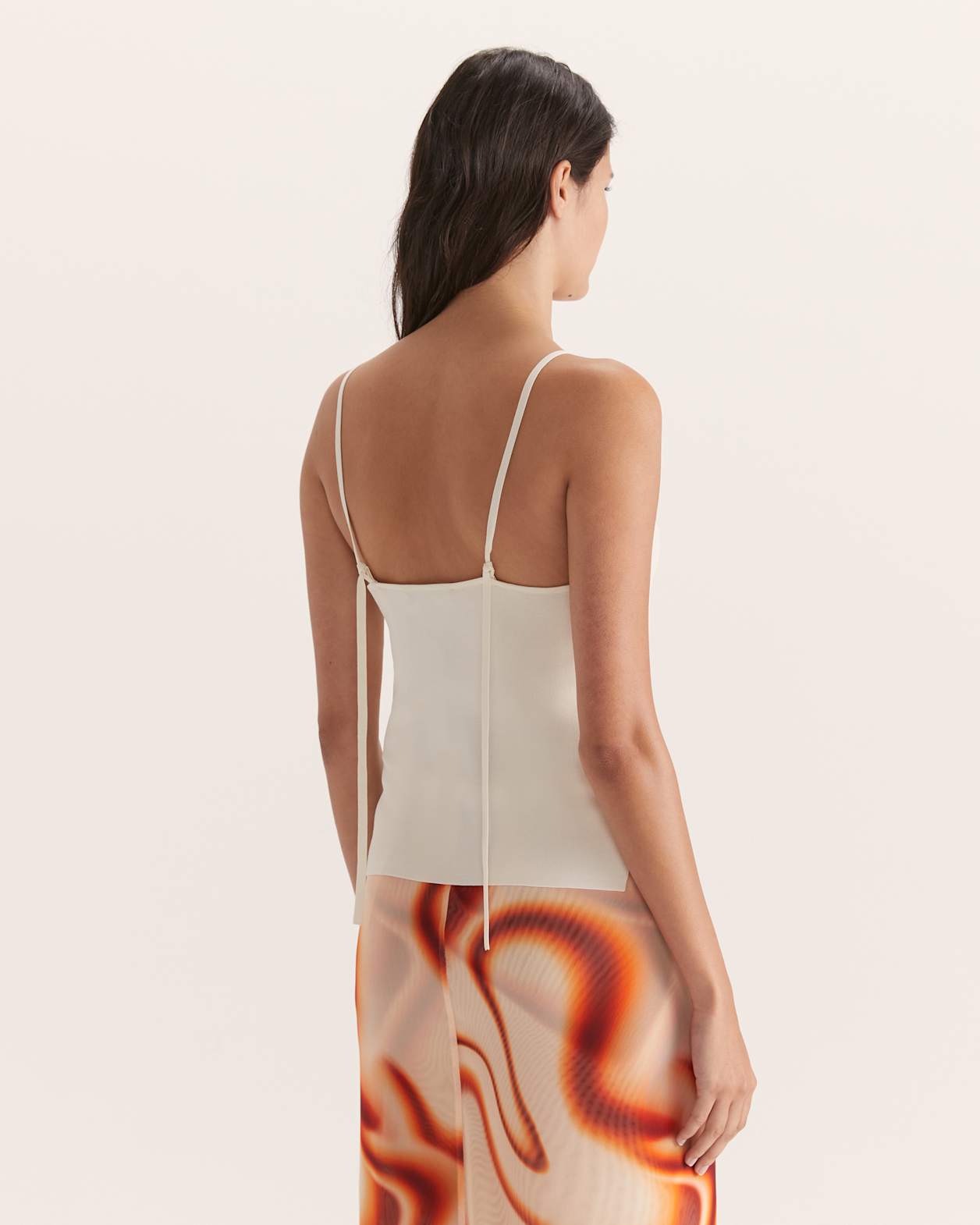 Vera Square Neck Singlet in CREME